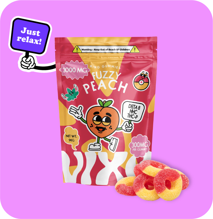 Vixe Gummy Rings - Fuzzy Peach