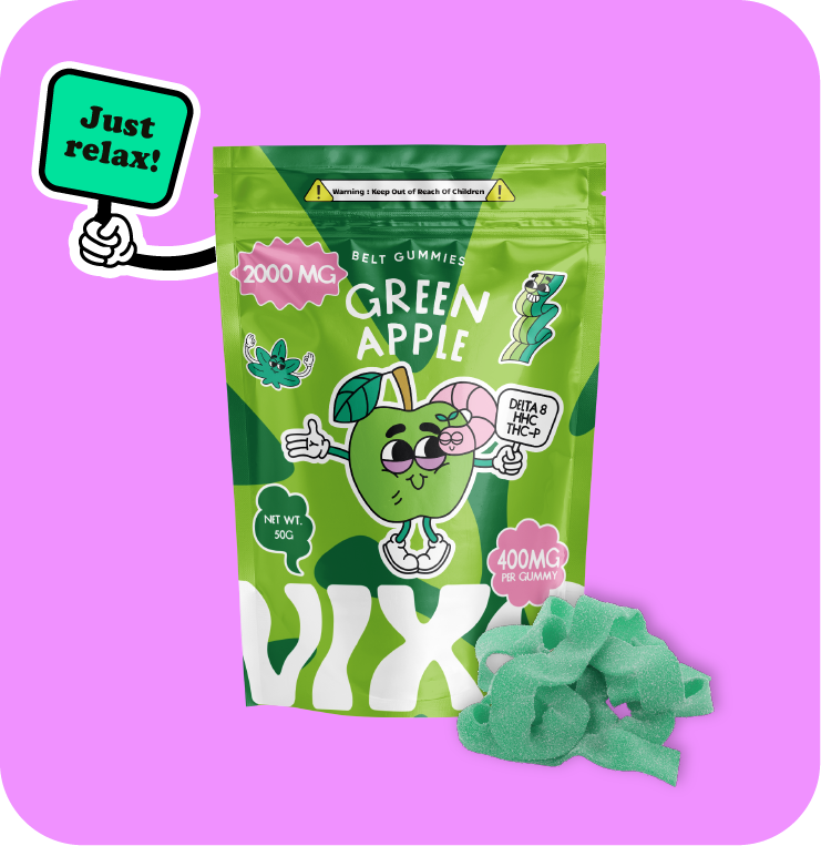 Vixe Gummy Belts - Green Apple