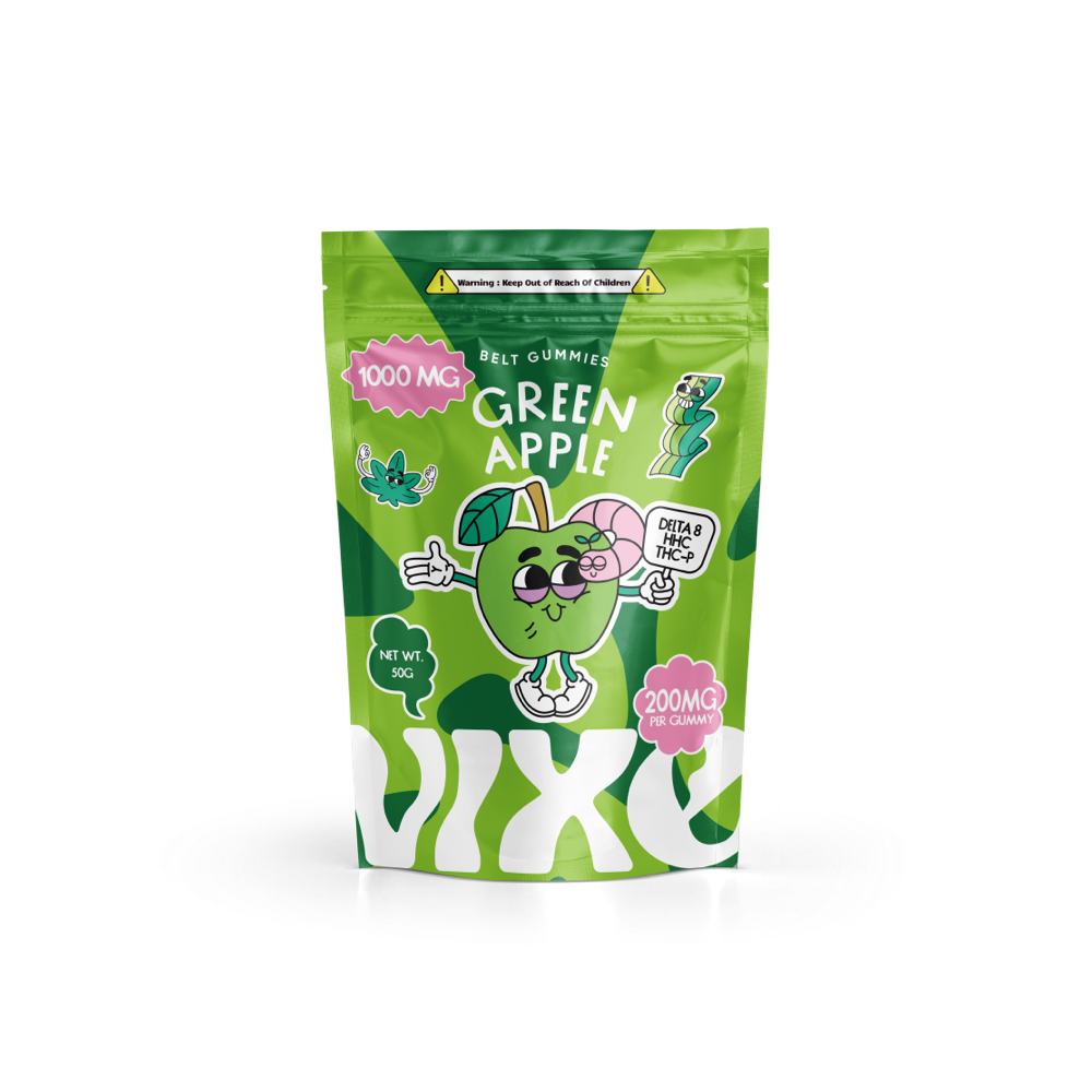 Vixe Gummy Belts - Green Apple